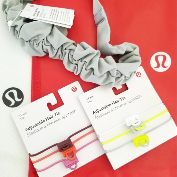 Lululemon Adjustable Hair Ties Nulux Gathered Scrunch Headband Set Bundle NWT main image 7